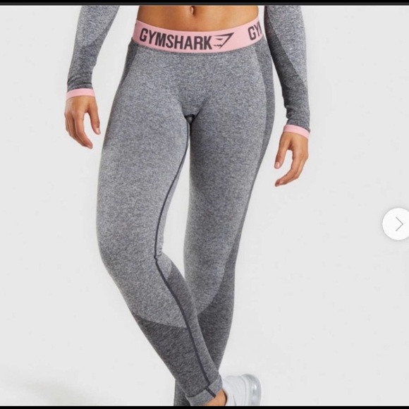 Gymshark Pants - Gymshark Flex Athleisure Athletic leggings gray with pink band size S
